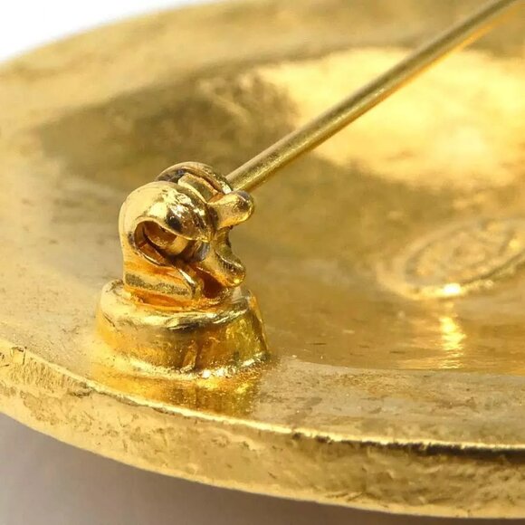 Auth CHANEL Vintage CC Logo Brooch Gold Metal - - Picture 6 of 8